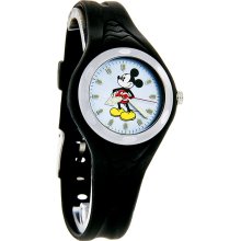 Disney Mickey Mouse Sport 31Mm Blue Dial Black Rubber Strap Quartz Watch MCK321