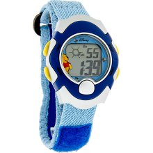 Disney Winnie The Pooh Digital Blue Velcro Band Quartz Watch MC2272