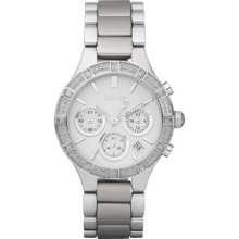 Dkny Ny8511 Women's Glitz Silver Tone Stainless Steel & Aluminum Bracelet Watch