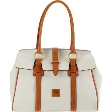 Dooney & Bourke Florentine Leather Tab Collar Satchel - White - One Size