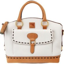 Dooney & Bourke Florentine Leather East/West Pocket Satchel - White - One Size