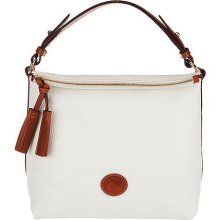 Dooney & Bourke Pebble Leather Zip Top Hobo Bag - White - One Size