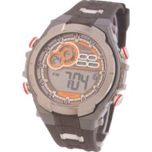 Dunlop DUN-109G08 - Dunlop Men Digital Chronograph Watch, Orange Dial Details And Black Band