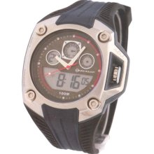 Dunlop DUN-114G01 - Dunlop Men Digital Chronograph Watch, Black Dial Details And Band