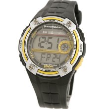 Dunlop DUN-116-G10 - Dunlop Men Digital Chronograph Watch, Yellow Dial Details And Black Band