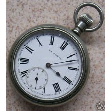 El Aguila Pocket Watch Open Face Niquel Case 52 Mm. Running Condition