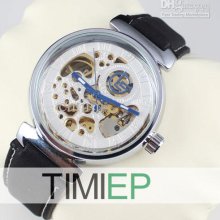 Elegant Analog Skeleton Mens Women's Automatical Mechanical Wrist Le