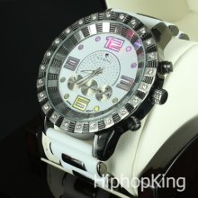 Elegant Face Celebrity Sports Hip Hop Watch White Bullet Band Lil Wayne Look