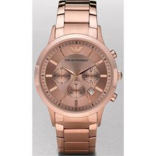 Emporio Armani Chronograph Rose Gold Tone Ladies Watch AR2452 ...