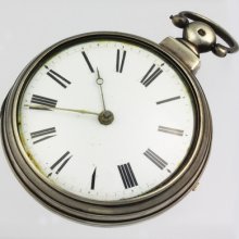 English Verge Pocket Watch In Silver Pair Case In Excellent Condition
