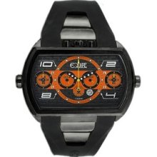 Equipe Dash Xxl Men's Watch With Black Case And Black / Orange Dial E910