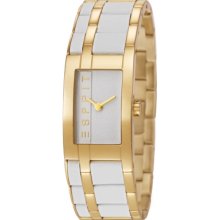 Esprit Houston Mix Women's Quartz Watch With White Dial Analogue Display And Gold Stainless Steel Bracelet Es105402004