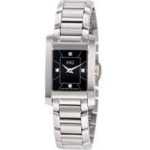 Esq By Movado Swiss Quartz Ladies Steel Diamond Watch Venture 07101387 Black