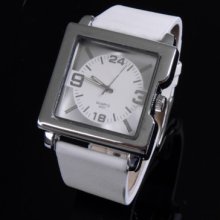 Exquisite Big Square Leather Wristband Watch Unisex Hot