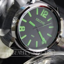 Fashion Black Analog Quartz Hours Clock Dial Rubber Unisex Wrist Watch B003g