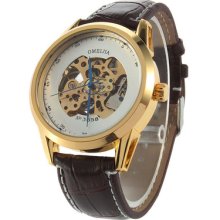 Fashion Machinery Style Wrist Watch With Leather Watchband For Men And Women