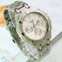 Fashion Men's Wrist Watches 3 Dial Silver Charm Designer Alloy Quart