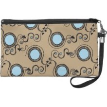 Fawn pattern egg circles Wristlet Clutches