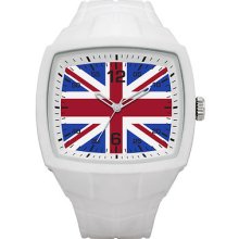 Fcuk Unisex Quartz Watch With White Dial Analogue Display And White Silicone Strap Fc1141w
