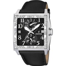 Festina Women's Cosmopolitan F16570/6 Black Leather Quartz Watch ...