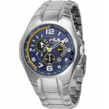 Fila Men's Fa0853-39 Chronograph Alphar Sunray-blue Dial Stainless Steel Watch