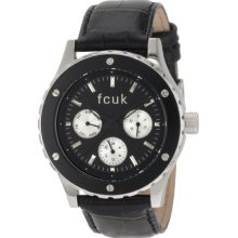 French Connection Ladies Black Strap Watch With Black Multi Dial Cd99.14Fcx