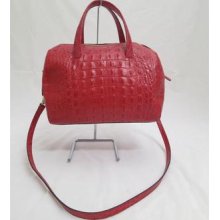Furla 701296 Urban Leather Satchel Handbag In Lipstick Red