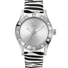 G by GUESS Zebra Silver-Tone Strap Watch