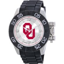 Game Time Watch, Mens Oklahoma University Black Polyurethane Strap 47m