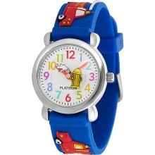 Geneva Platinum Boy's Fire Truck Design Watch, Silicone Strap