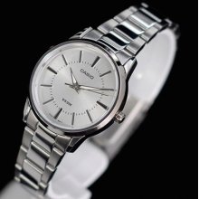 Genuine Casio Ltp1303d-7av Analog Ladies Quartz Stainless Steel Silver Watch