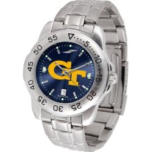 Georgia Tech Yellowjackets Sport Steel Band AnoChrome-Men's Watch