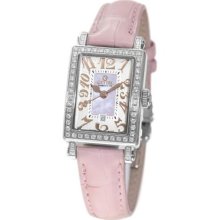 Gevril Women's 8248rl Super Mini Quartz Pink Mother Of Pearl Diamond Watch