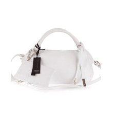 GIANNI CHIARINI Italian Designer Handbag with Pouch in White Leather