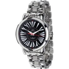 Gio Monaco Men's 153-S oneOone Automatic Black Dial Stainless Ste ...