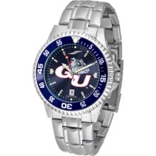 Gonzaga Bulldogs Competitor AnoChrome Men's Watch with Steel Band and Colored Bezel