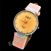 Good Jewelry Pink Band Brown Dial Girls' Watch