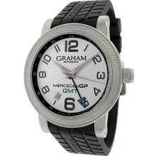 Graham Mercedes Gp White Dial Automatic Black Rubber Mens Watch