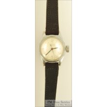 Gruen 15J vintage ladies mechanical movement wrist watch, chrome & stainless steel round water resistant case