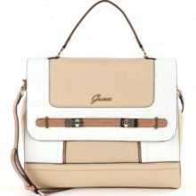 Guess Chandelle Beige/White Satchel Multicolor Shoulder Bag Handbag