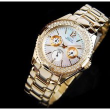 ..guess..g11609l..gold Rock Candy Watch-a Timeless And Stunning Classic