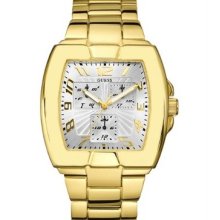 Guess Men U26001p1 Gold Tone Case And Bracelet Stainless Steel Watch