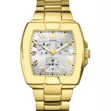 Guess Men U26001p1 Gold Tone Case And Bracelet Stainless Steel Watch