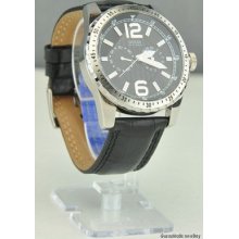 Guess Men Watch Black Leather Waterpro U11628g1