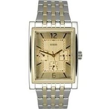 Guess Men's Gold Dial Two Tone Band Watch U11512g1
