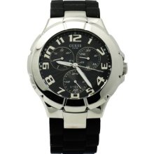 Guess Steel I85532g1 Mens Black Vinyl Band Multi Mini Dial Watch