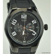 Guess Steel Men's Watch Black Rubber W12631g1