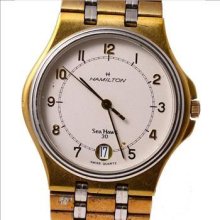 Hamilton Sea Hawk Swiss Watch, Gold Tone Case, Ss Band Date Window