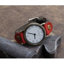 Hand-woven highend suede brecelet watch, leather retro watch,unisex charm bracelet watch DA070