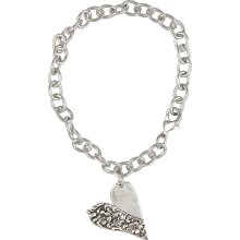 Handmade Vintage Spoon Inspired Heart Charm Bracelet (Floral heart)